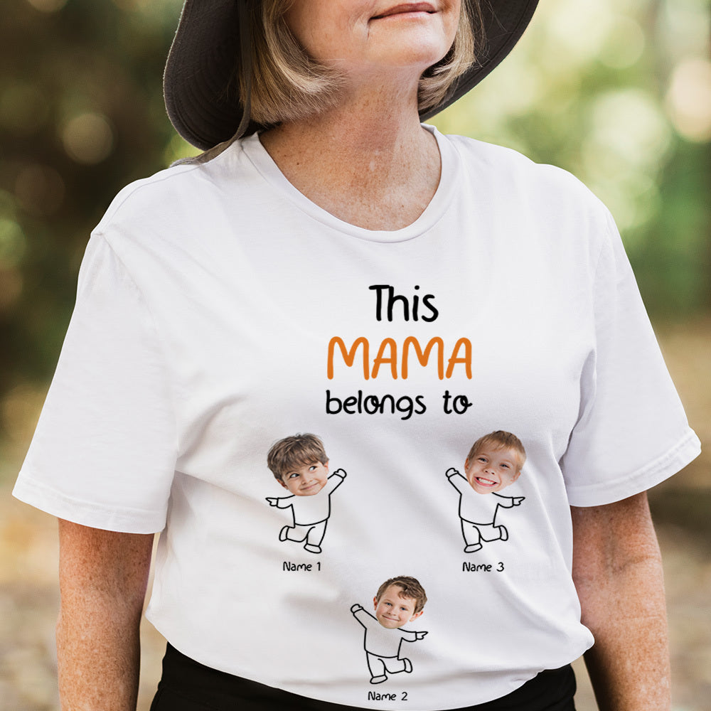 Personalized This Mom Grandma Belongs To Kids T-shirt, Gift For Mom Mother's Day CustomCat