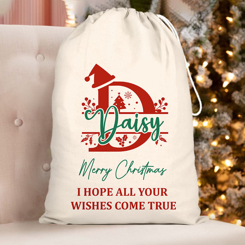 Custom Christmas Monogram With Name Christmas Bag, Christmas Gift YHN-THUY