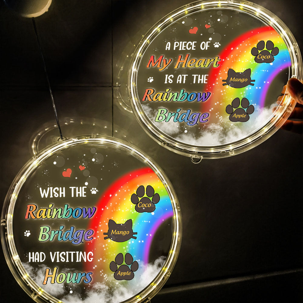 Personalized Led Acrylic Ornament - Memorial Gift For Pet Lovers - Rainbow Bridge Dog Cat Loss