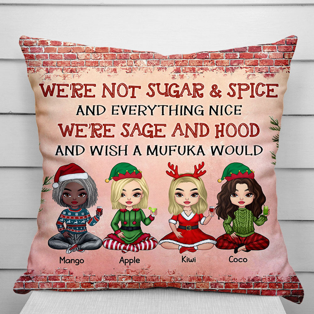 Personalized We Are Sage And Hood Friend Besties Pillow, Christmas Gift For BFF