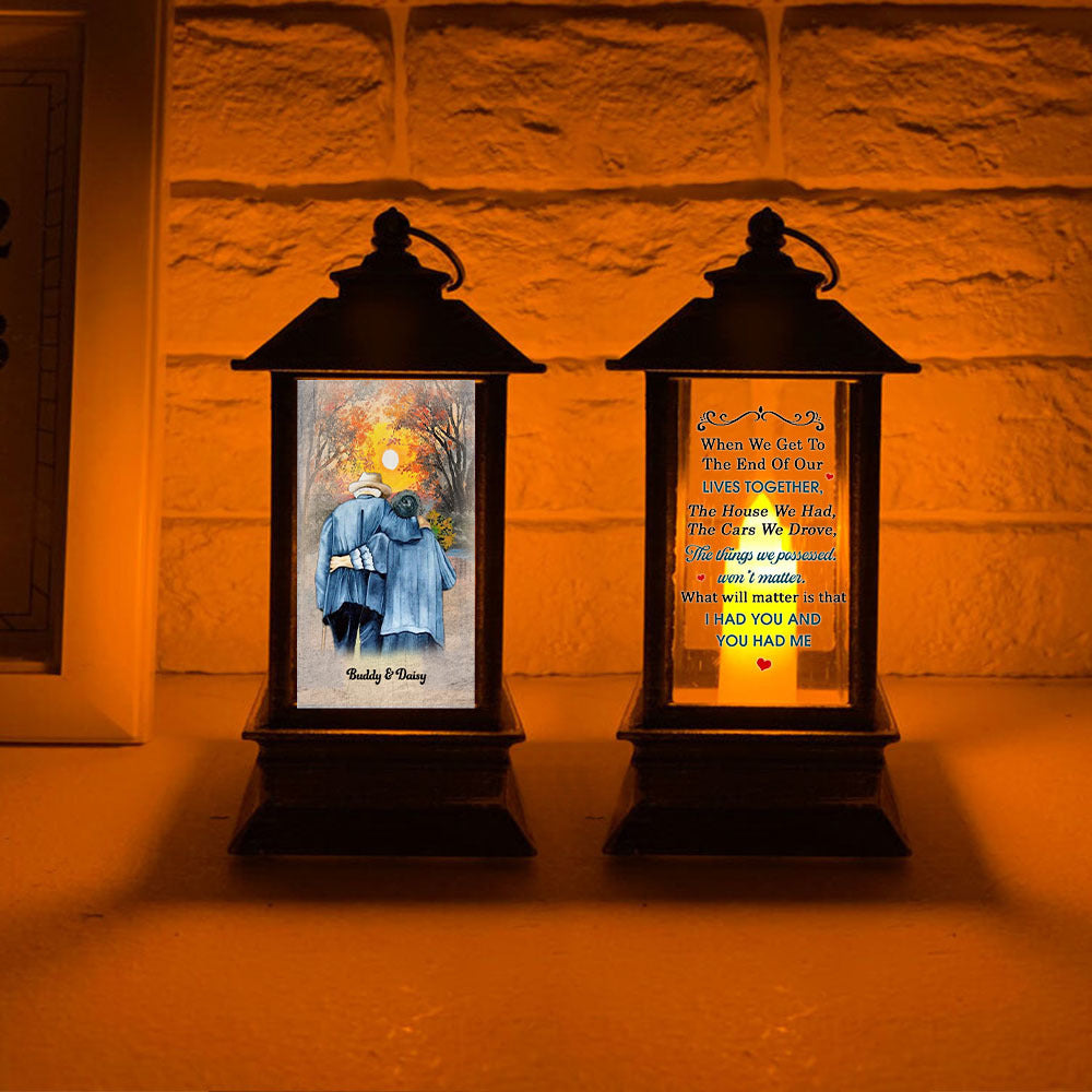 Personalized When We Get To The End Old Couple Lantern, Gift For Grandpa Grandma CHI-THUY