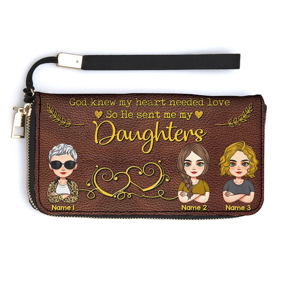 Personalized Mom Grandma Connect Heart To Heart Leather Handbag, Gift For Mother's Day JonxiFon