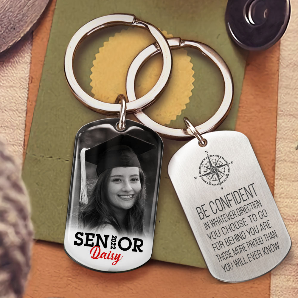 Be Confident Senior 2022 Graduation Metal Keychain