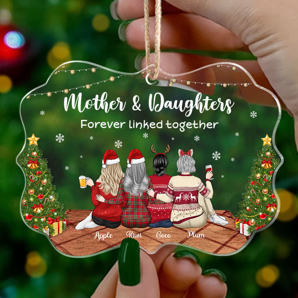 Mother & Daughters Forever Linked Together Printed Acrylic Ornament YHN-THUY