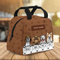 Thumbnail for Personalized Dog Leather Pattern Lunch Bag, Gift For Dog Lovers AI