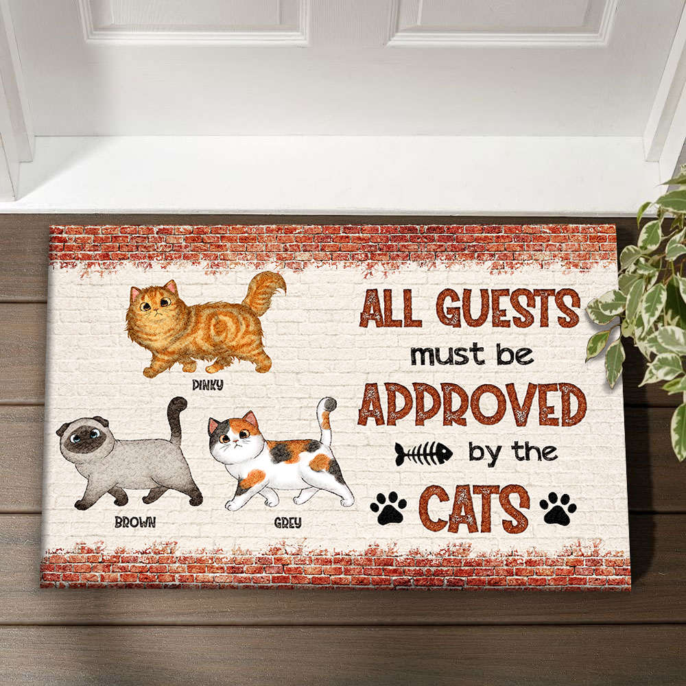 Personalized All Guests Be Approved By Cats House Doormat, Decor Gift For Cat Lover CHI-THUY