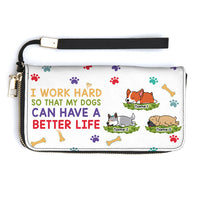 Thumbnail for Personalized Dog Mom Work Hard Dog Have Better Life Clutch Long Handbag, Gift For Mother's Day JonxiFon