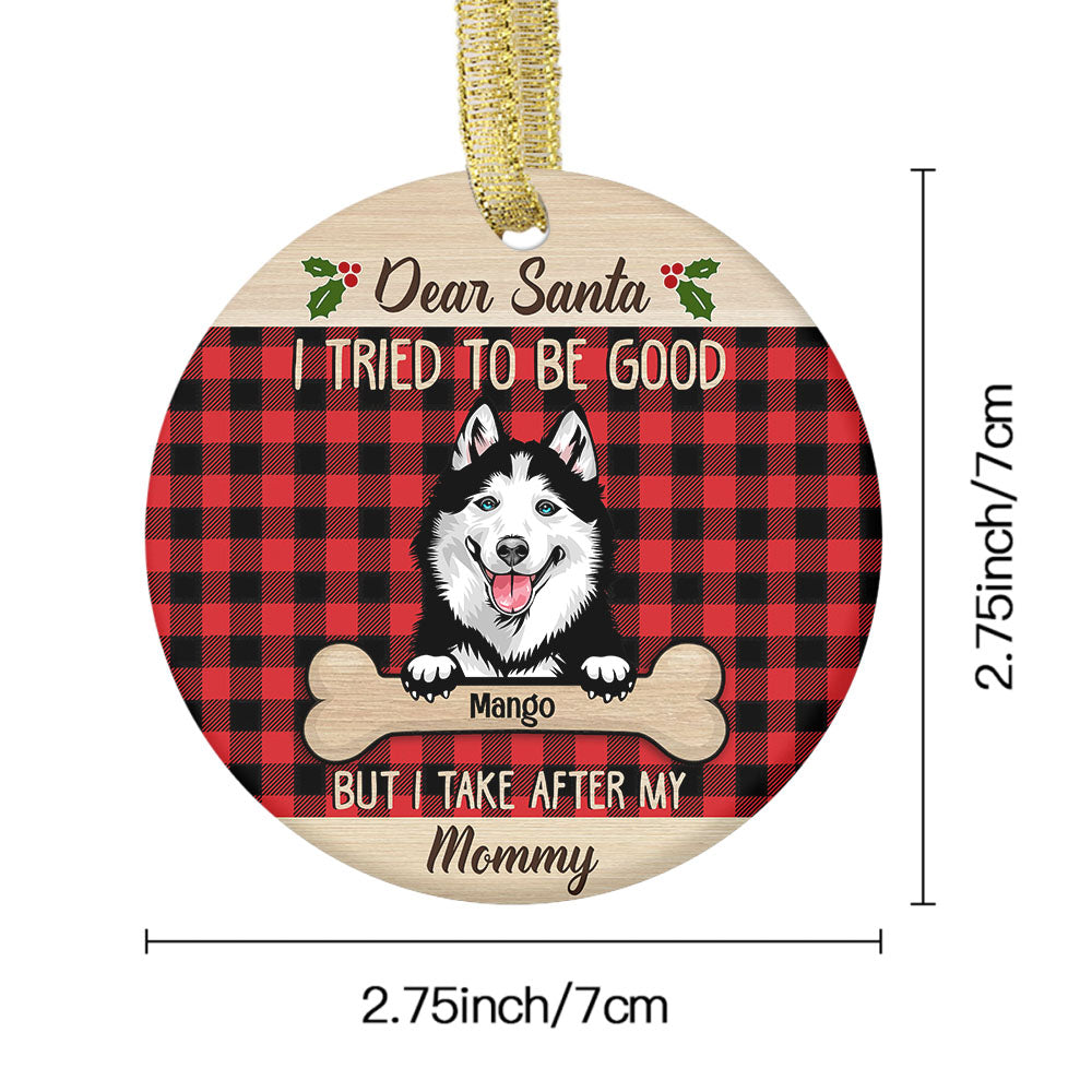 Dear Santa Dog Christmas Ceramic Ornament  - Personalized Decorative Ornament CHI-THUY