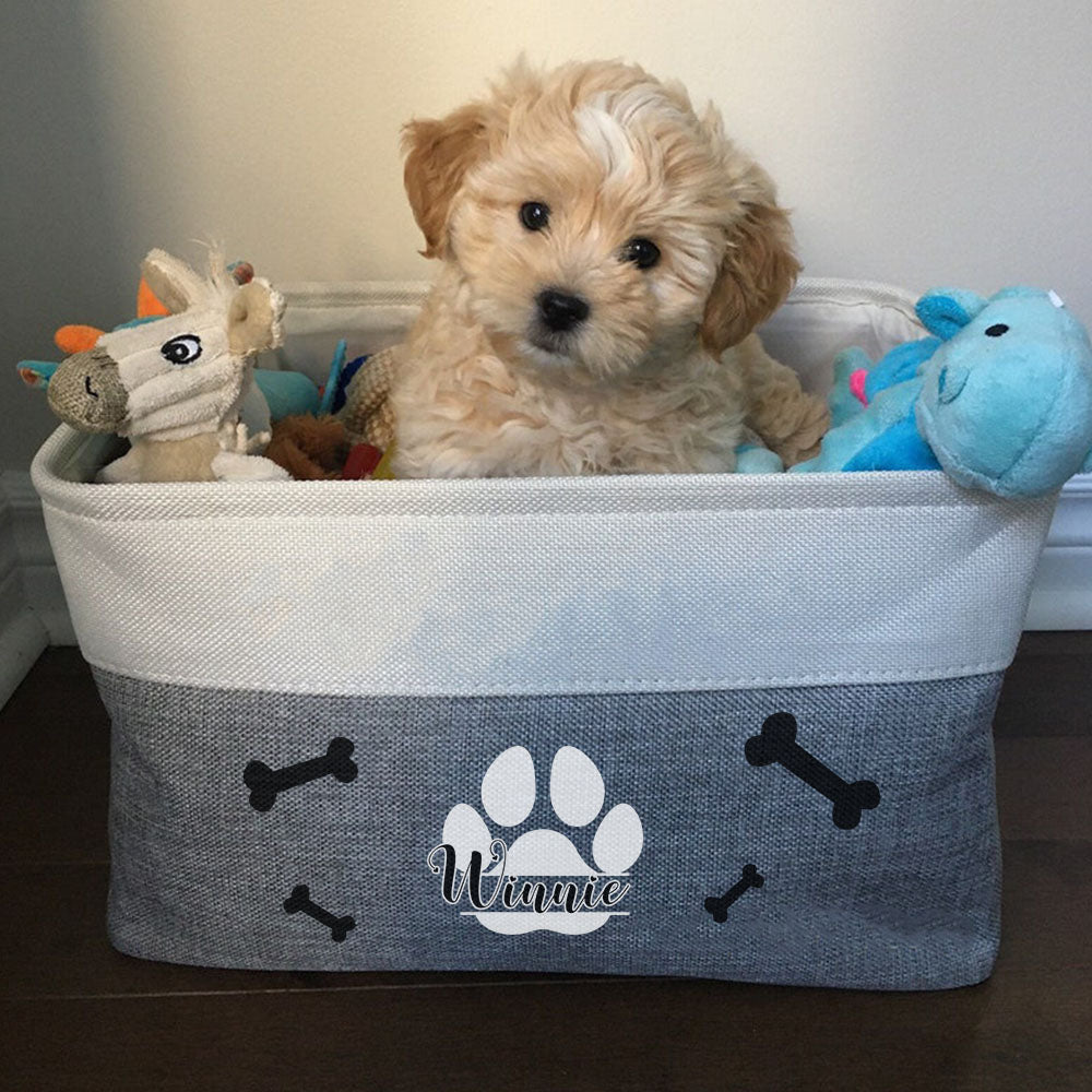 Custom Pet Name Toy Storage, Dog Toy Bin