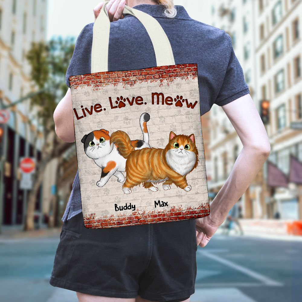 Personalized Double Trouble Cat Walking Tote Bag, Gift For Cat Lovers JonxiFon