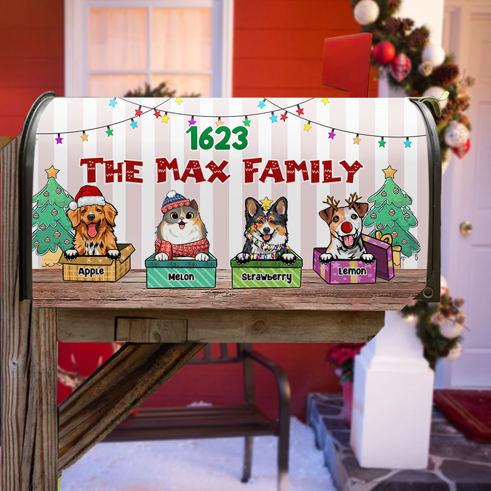 Custom Naughty Cats And Dogs Mailbox Cover, Christmas Gift MD-M221026001 YHN-THUY