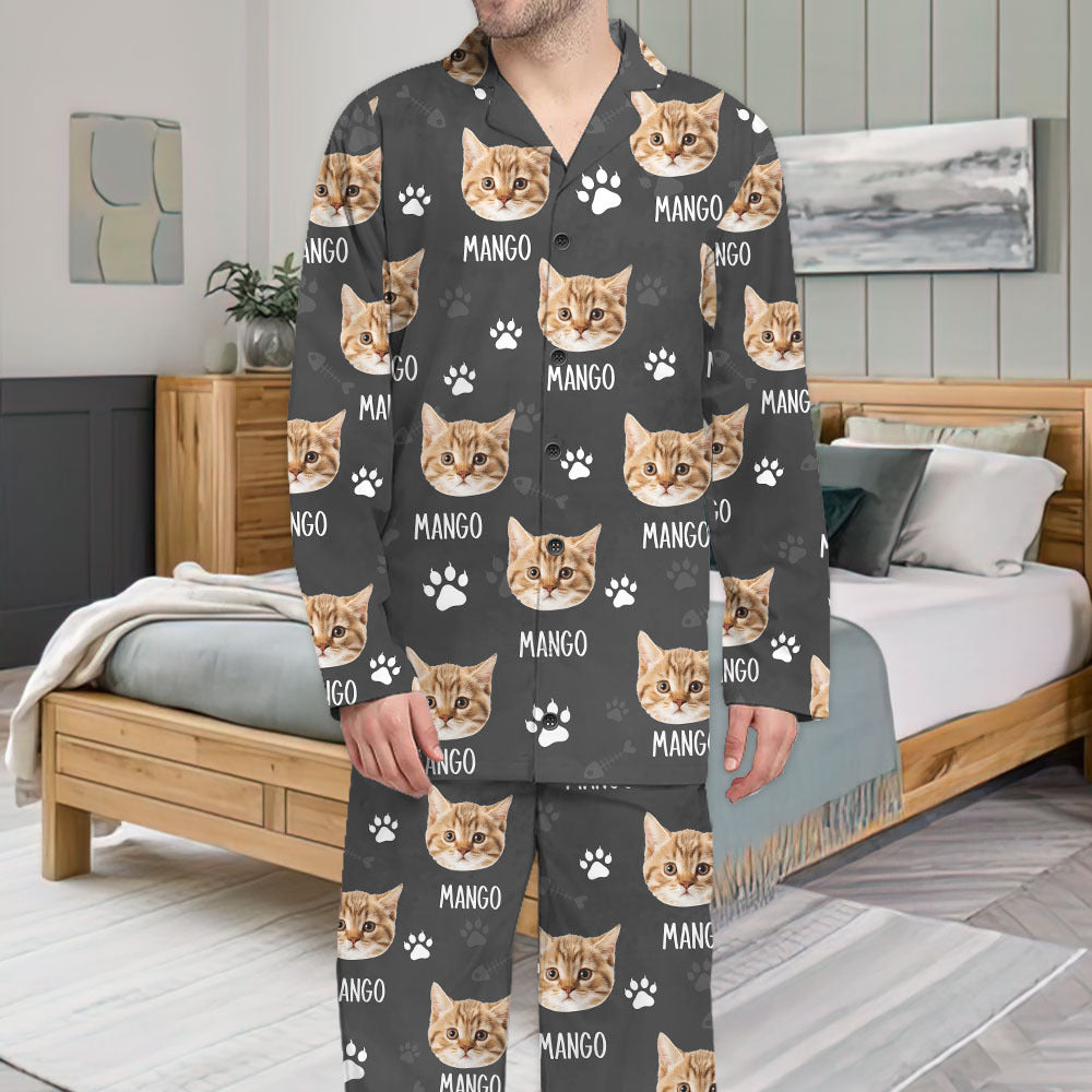 Custom Paws With Dog Cat Photo Pajamas Set, Pet Lover Gift