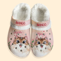 Thumbnail for Personalized Meowy Catmas Cat Fleece Crocs - Christmas For Cat Lover