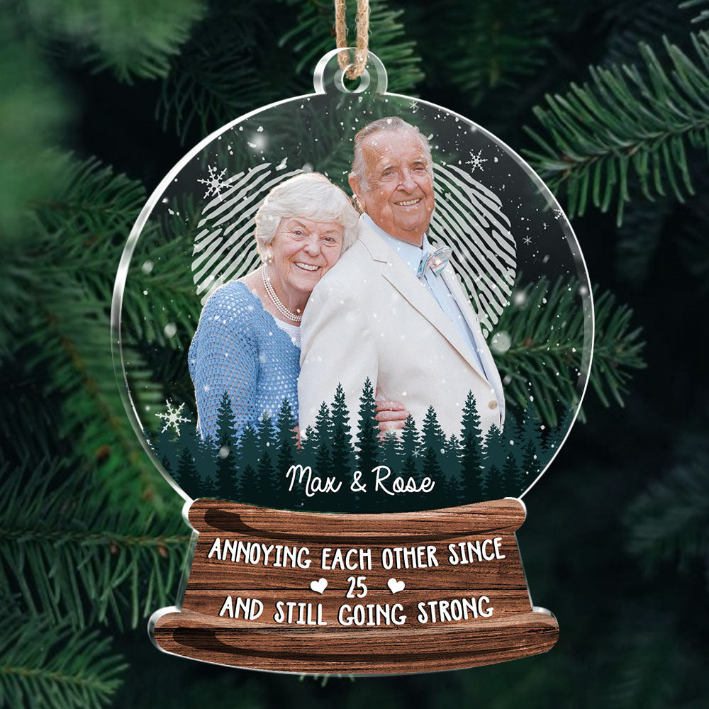 Custom Annoying Each Other Photo Snowglobe Printed Acrylic Ornament, Christmas Gift YHN-THUY