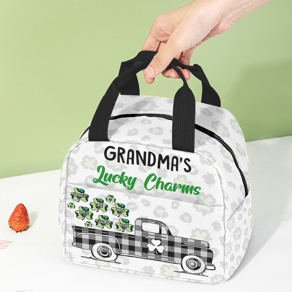 Personalized Kids Grandma Lucky Charms Irish Lunch Bag, Gift For Patrick's Day AI