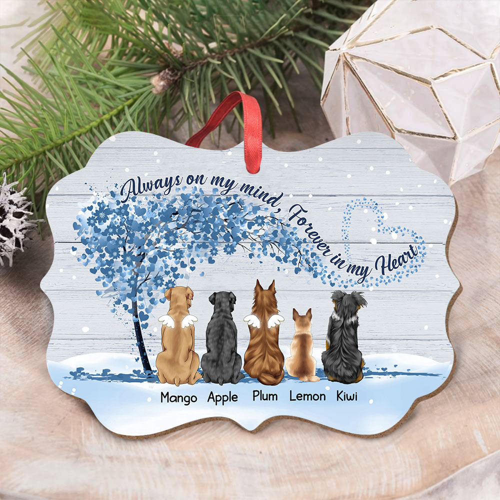 I'm Always With You Personalized Memorial Dog Printed Wood Ornament, Sympathy Gift For Dog Lover