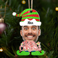 Thumbnail for Personalized Acrylic Ornament - Christmas Gift For Family - Face Photo Christmas Costumes