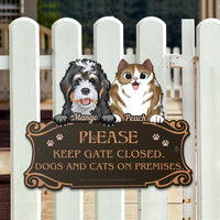 Thumbnail for Personalized Metal Sign - Gift For Pet Lovers - Please Keep Gate Closed Dog Cat Sign