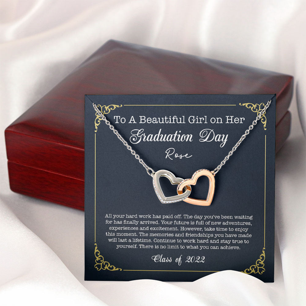 To A Beautiful Girl on Her Graduation Day Message Card Necklace