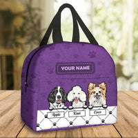 Thumbnail for Personalized Dog Leather Pattern Lunch Bag, Gift For Dog Lovers AI