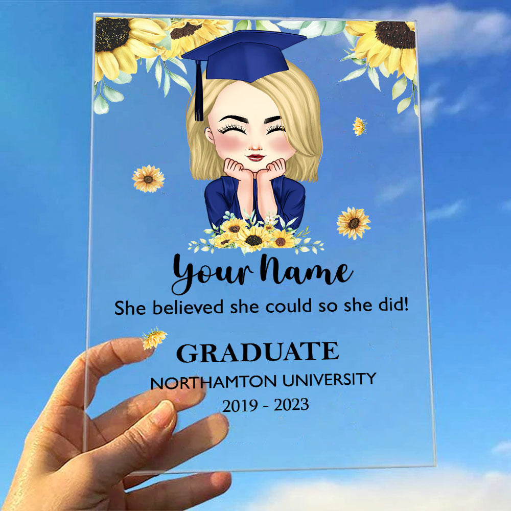 Personalized Face Senior Class Of 2023, Graduation Acrylic Plaque With Stand AC