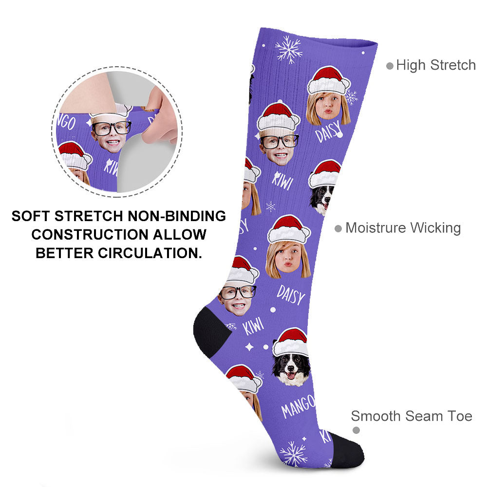 Custom Face Cutout Photo Christmas Socks, Christmas Gift JonxiFon