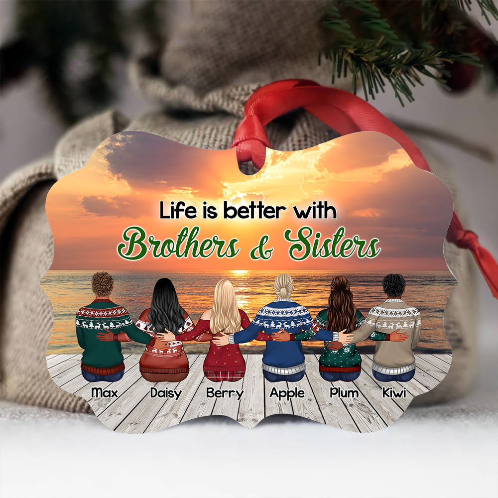 Personalized Family Members Brother Sister MDF Ornament CHI-YEN