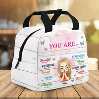 Thumbnail for Personalized God Says You Are Bible Quote Lunch Bag, Gift For Family