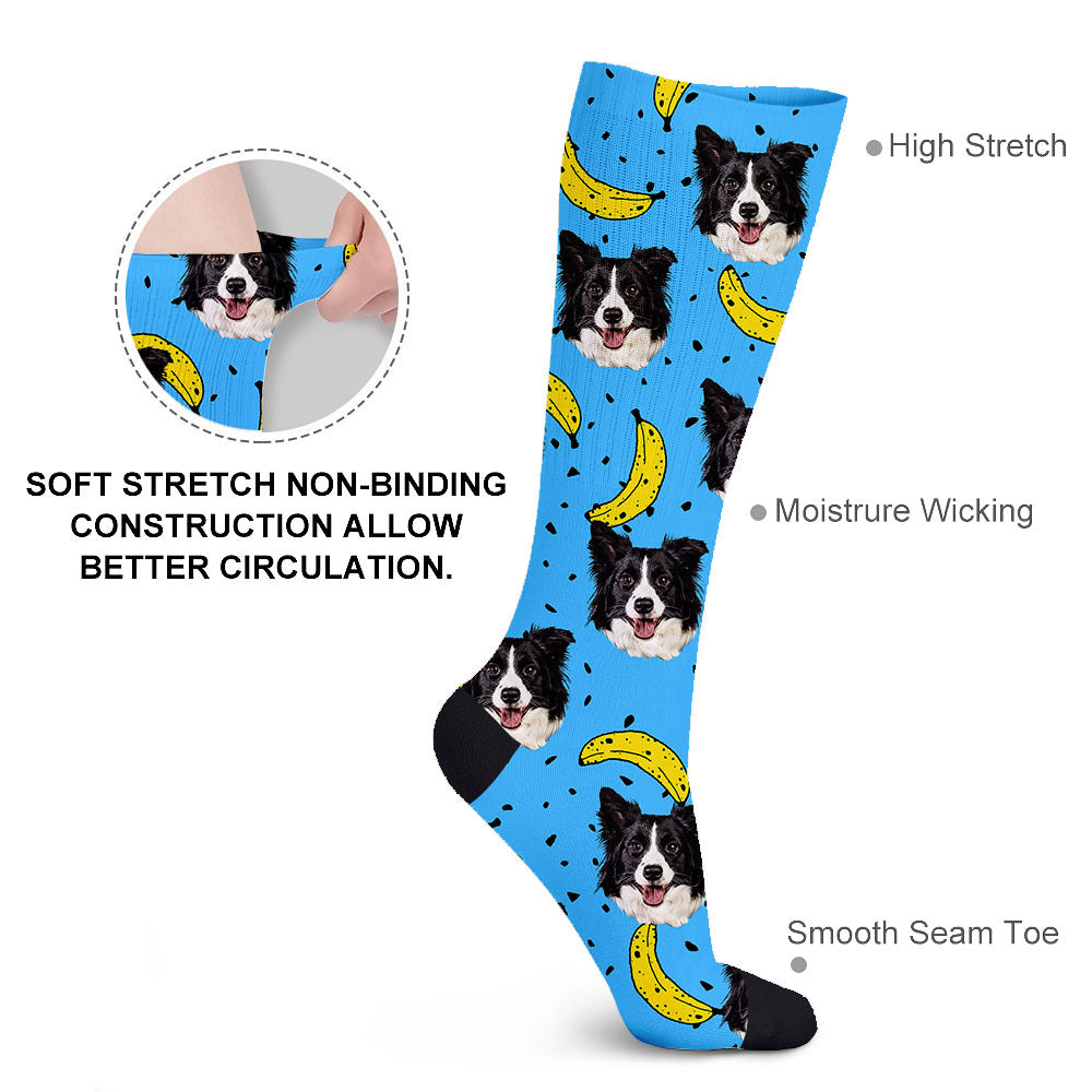 Custom Pet Face Cutout Photo Christmas Socks, Christmas Gift YHN-THUY