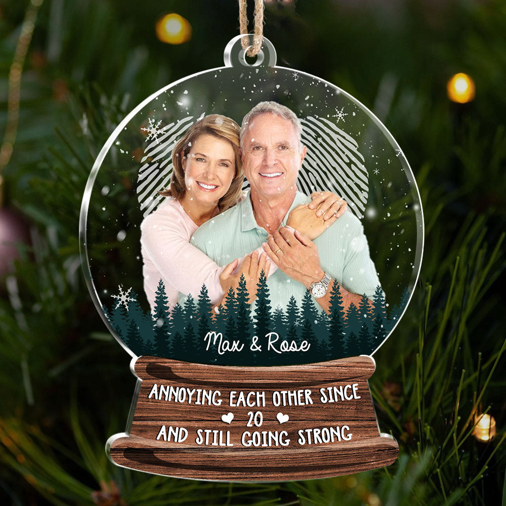 Custom Annoying Each Other Photo Snowglobe Printed Acrylic Ornament, Christmas Gift YHN-THUY