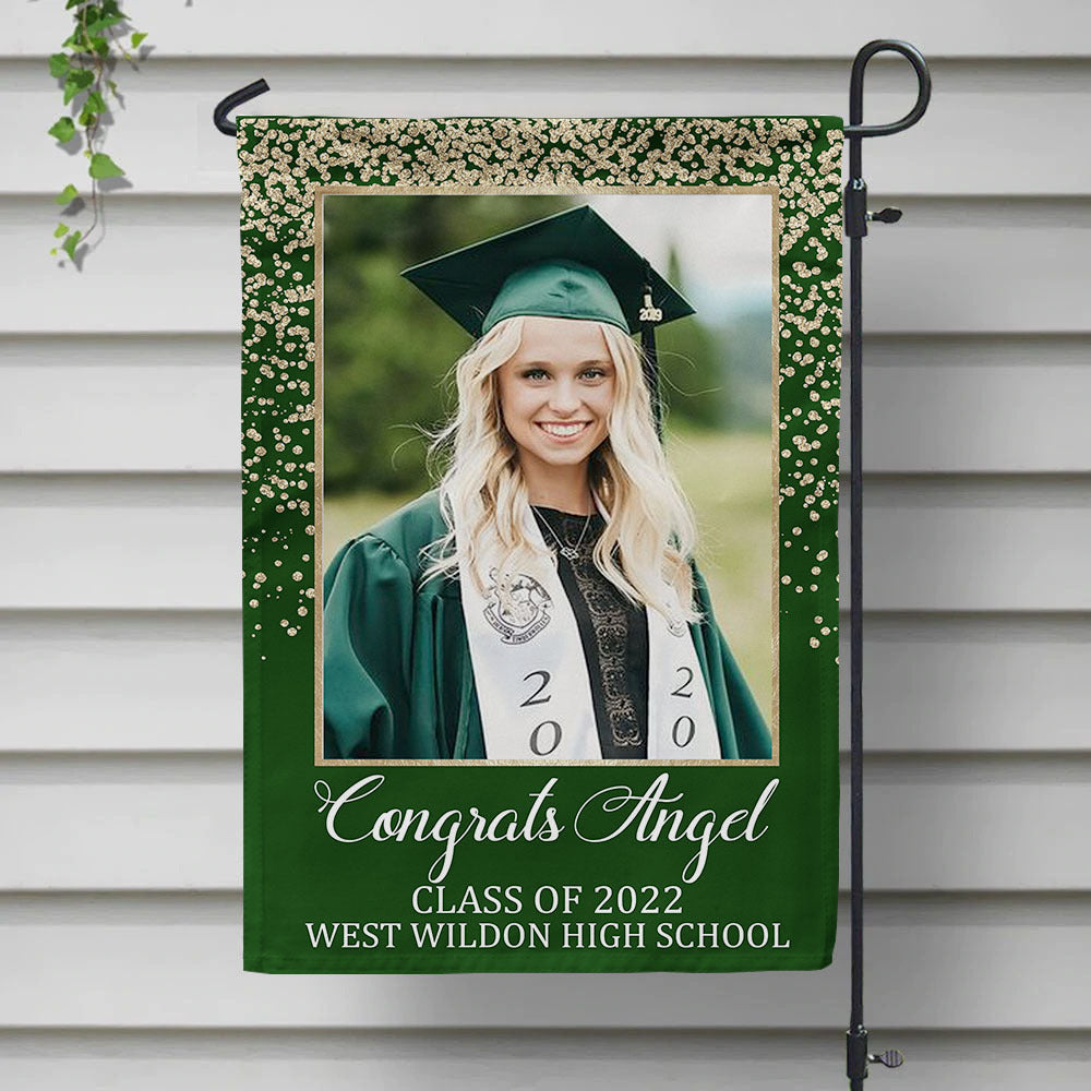 Congrats Photo Graduation Garden Flag, Graduation Gift