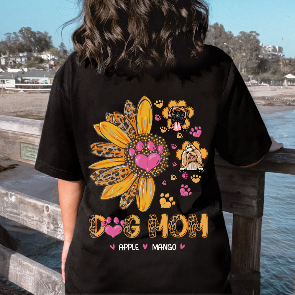 Sunflower Dog Mom 2022 Back Tshirt, DIY Tshirt For Dog Mom