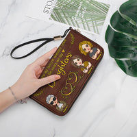 Thumbnail for Personalized Mom Grandma Connect Heart To Heart Leather Handbag, Gift For Mother's Day JonxiFon