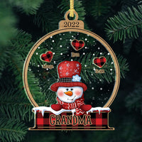 Thumbnail for Personalized Heart Snowman Grandma Christmas Printed Acrylic Ornament, Customized Holiday Ornament CHI-THUY