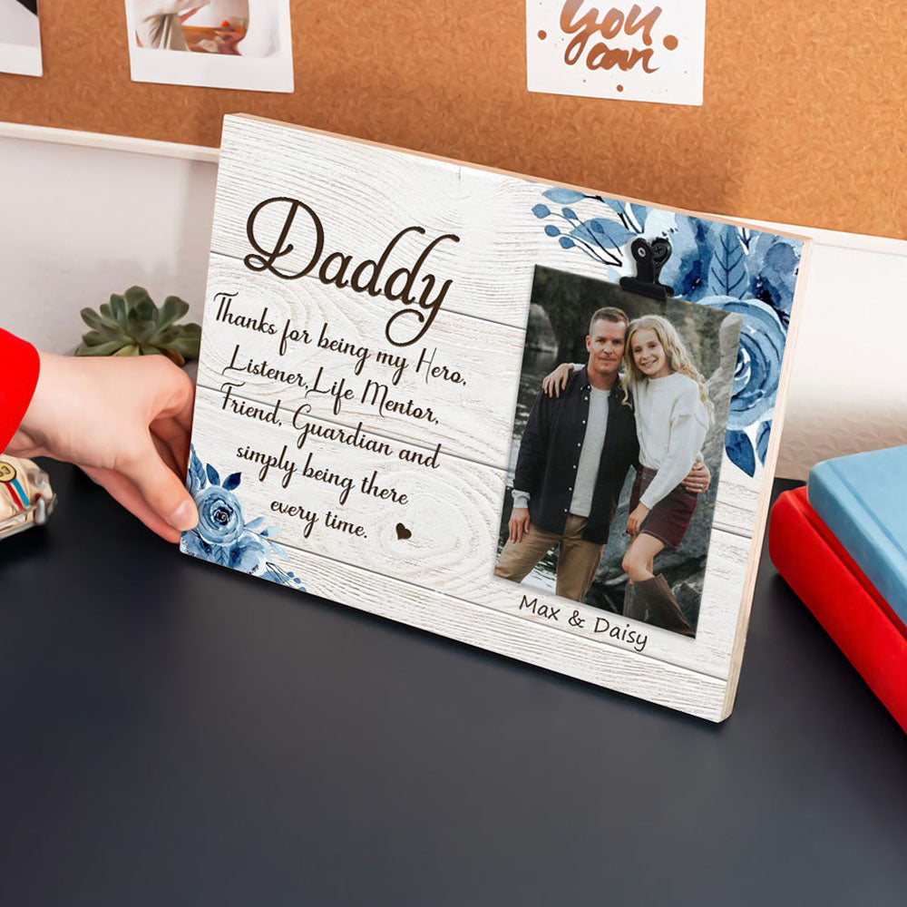 Daddy Thanks For Being My Hero Photo Clip Frame