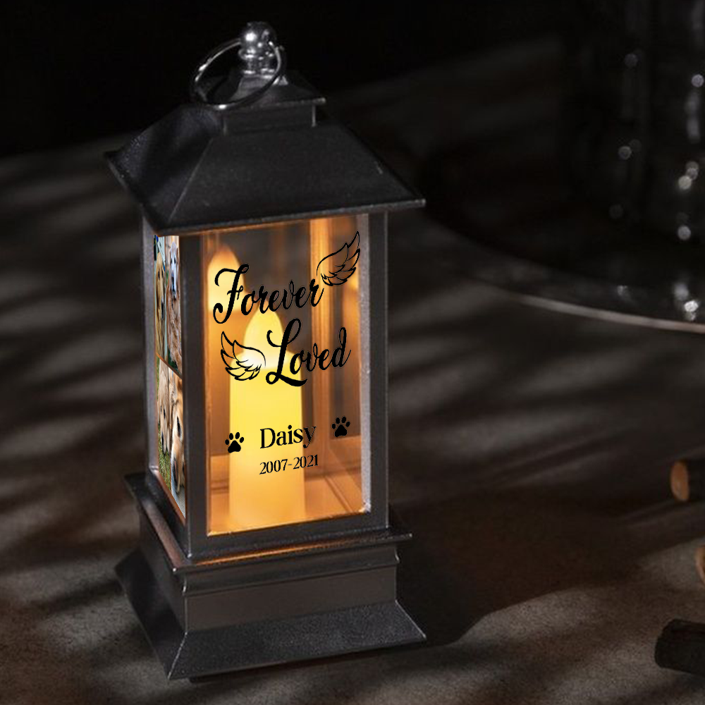 Custom Keep The Light On Dog Cat Photo Memorial Lantern, Sympathy Gift YHN-YEN