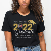 Thumbnail for Proud Mom Of A 2022 Graduate Graduation T-shirt, Black x Gold Version