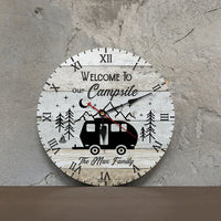 Thumbnail for Custom Making Memories One Campsite Camping Wall Wooden Clock, Gift For Camper