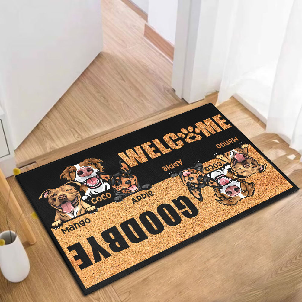 Custom Welcome Goodbye Dog Doormat, DIY Home Decor Huyen-Thuy