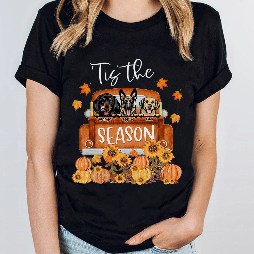 'Tis The Season Dog Fall Tshirt, Custom Dog Gift CustomCat