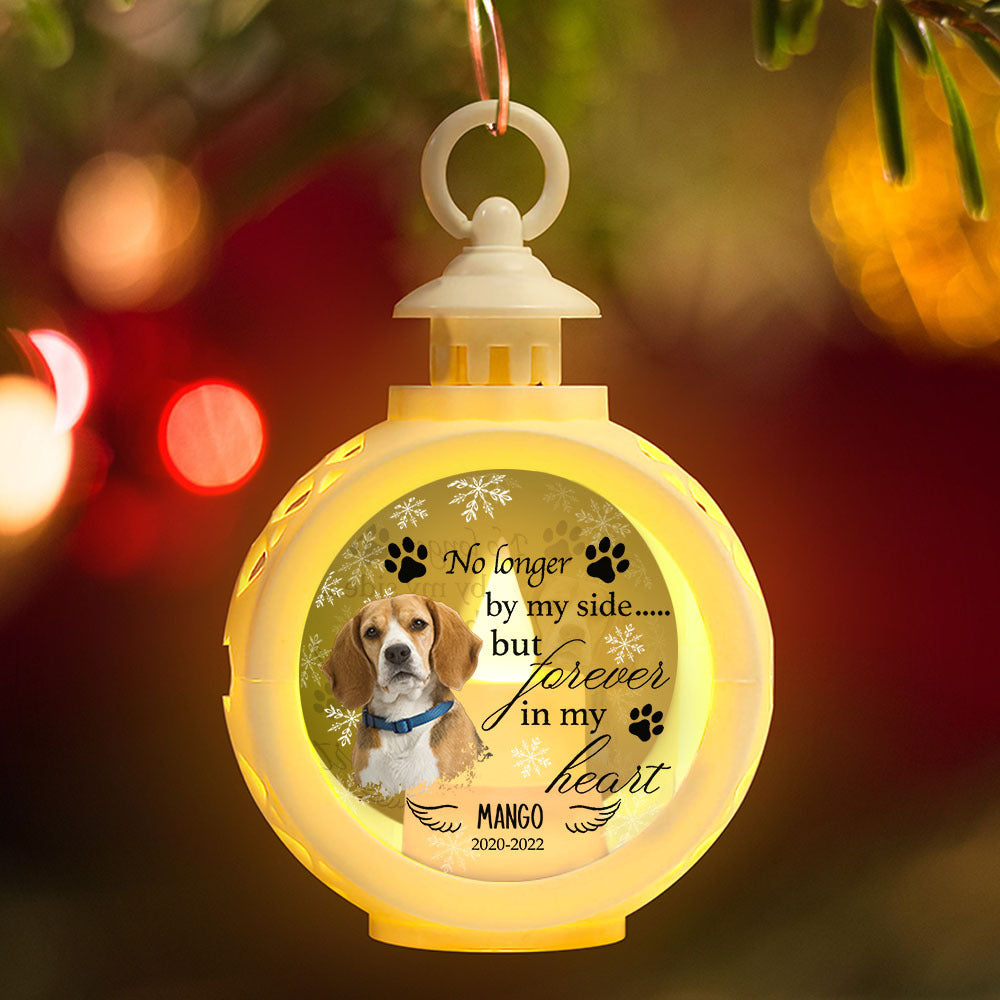 Custom No Longer By Our Side Pet Memorial LED Light Ornament, Memorial Gift YHN-THUY