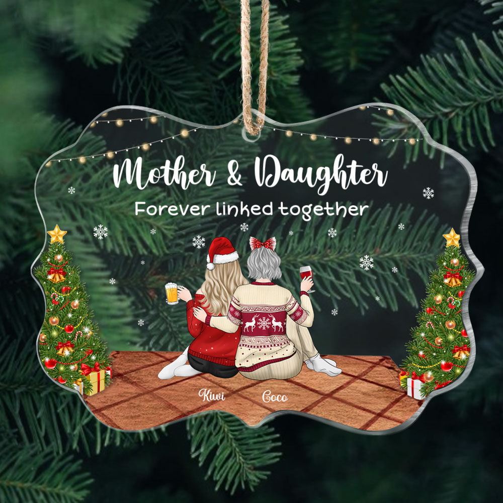 Mother & Daughters Forever Linked Together Printed Acrylic Ornament YHN-THUY