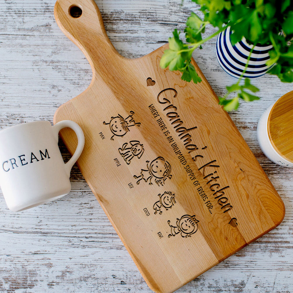 Grandma's Kitchen Personalized Wood Cutting Board