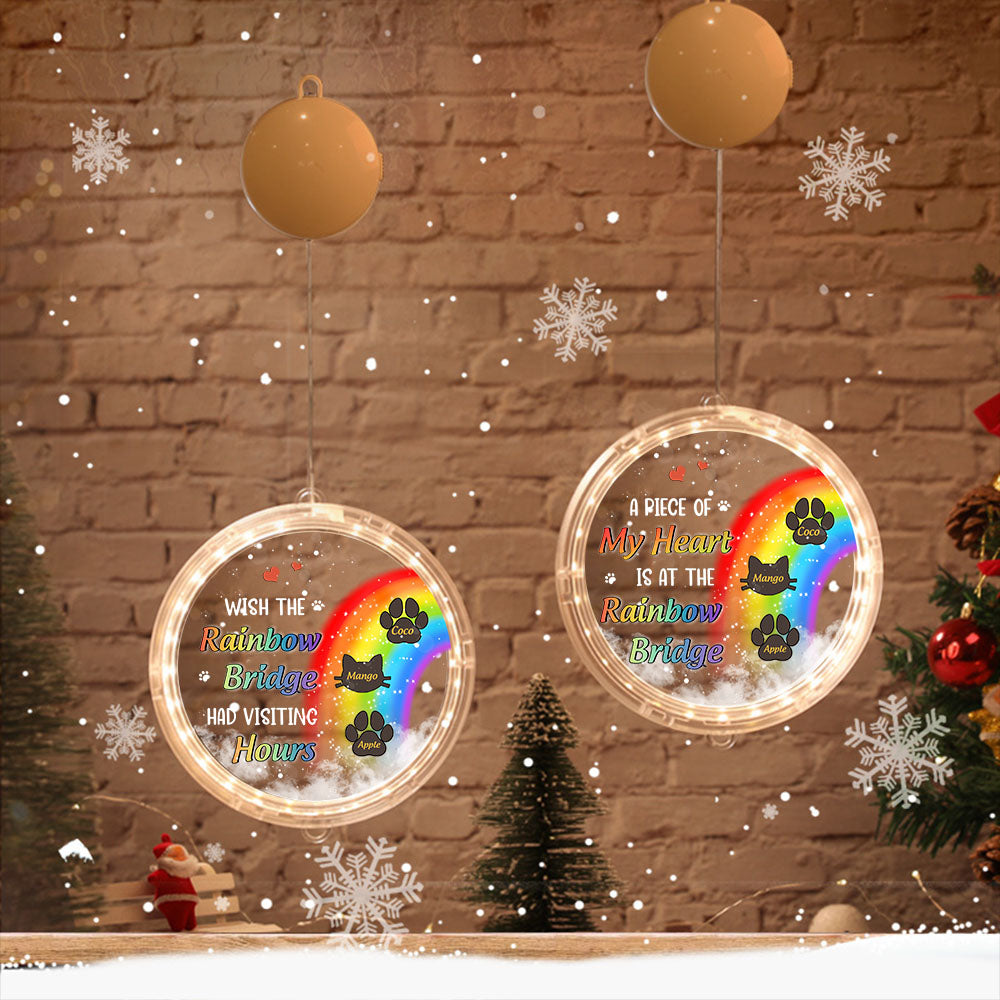 Personalized Led Acrylic Ornament - Memorial Gift For Pet Lovers - Rainbow Bridge Dog Cat Loss