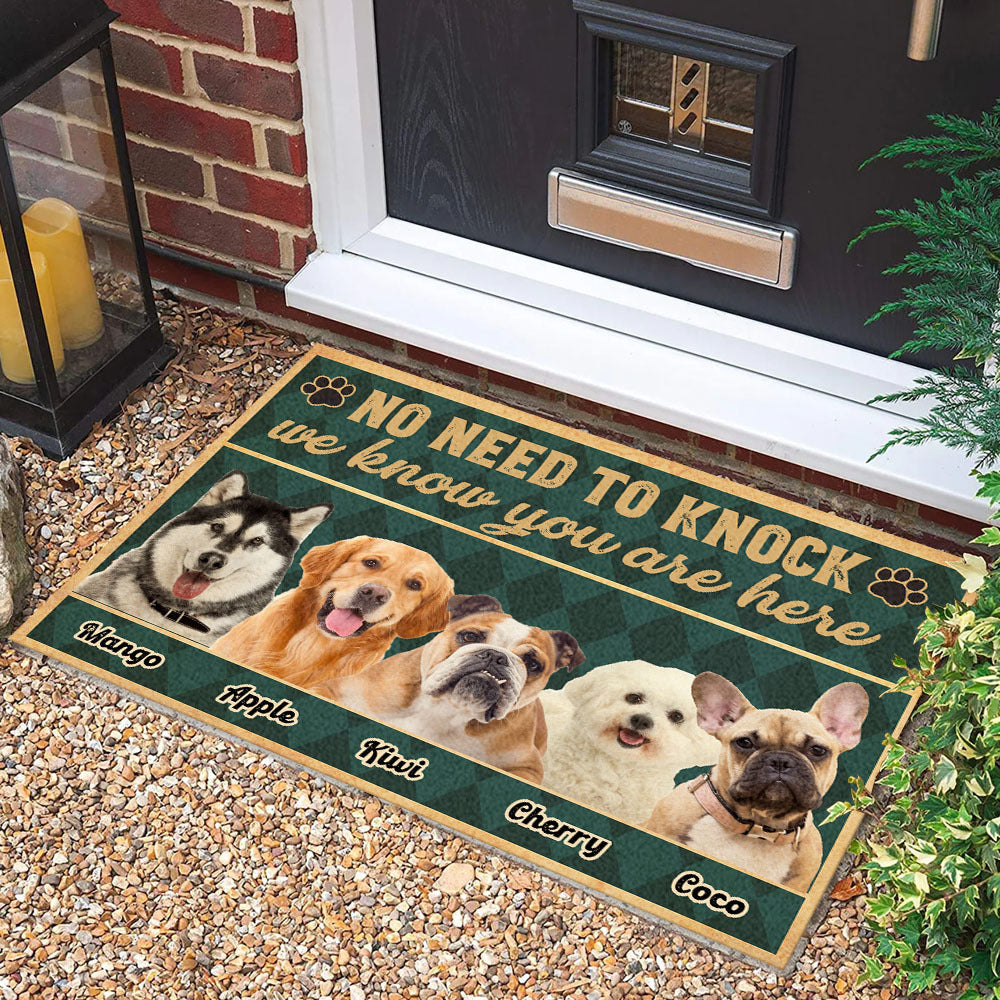 Personalized No Need To Knock Dog Cat Welcome House Doormat, Gift For Pet Lovers CHI-DIEP