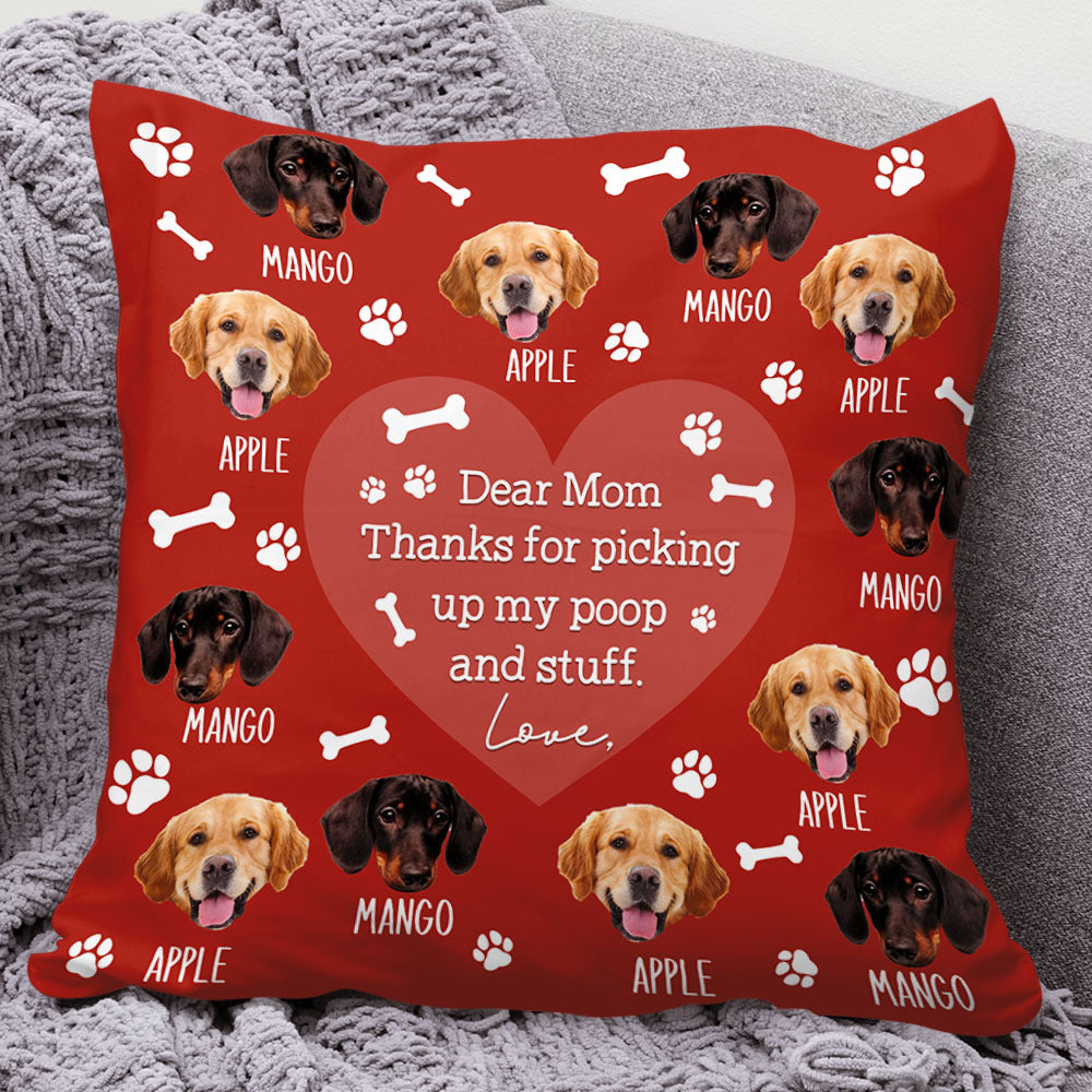 Personalized Pet Face Dog Funny Letter To Dog Mom Dad Pillow, Gift For Pet Lover CHI-YEN