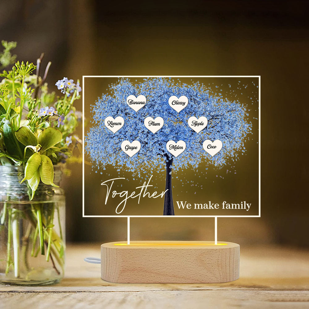 Personalized Together We Make Family Lamp With Wooden Oval Stand, Gift For Family Member