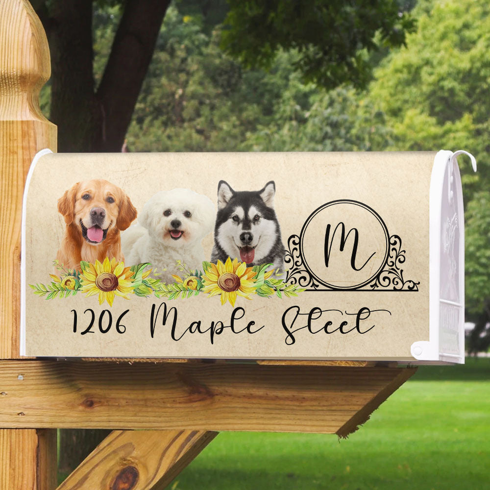 Flowers With Pet Photo Mailbox Cover, Upload Photo Mailbox YHN-THUY