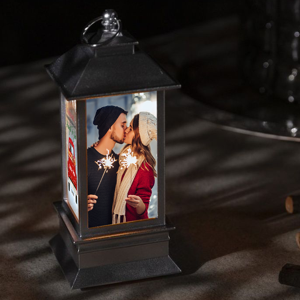 Personalized Go Blessed The Broken Road Red Truck Christmas Couple Lantern, Love Gift For Couple CHI-YEN