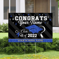 Thumbnail for Congrats Class Of 2022 Graduation Lawn Sign With Stake